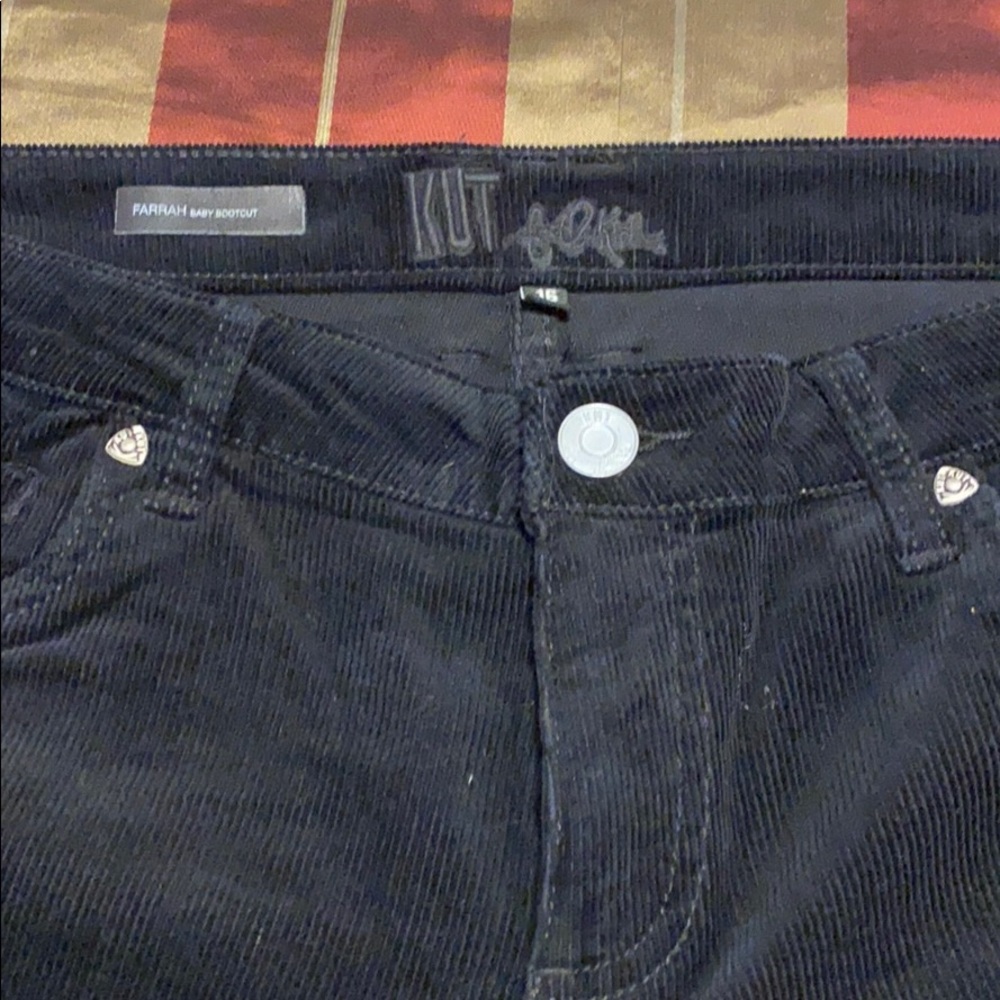 KUT FRIM THE KLOTH DARK BLACK CORDUROY PANTS